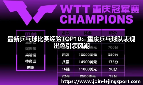 最新乒乓球比赛经验TOP10：重庆乒乓球队表现出色引领风潮